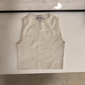 Zara Ribbed Sweater Crop Top XS